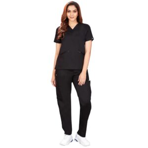 black microfiber scrubs for women