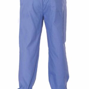 blue unisex scrub trousers with 3 pockets