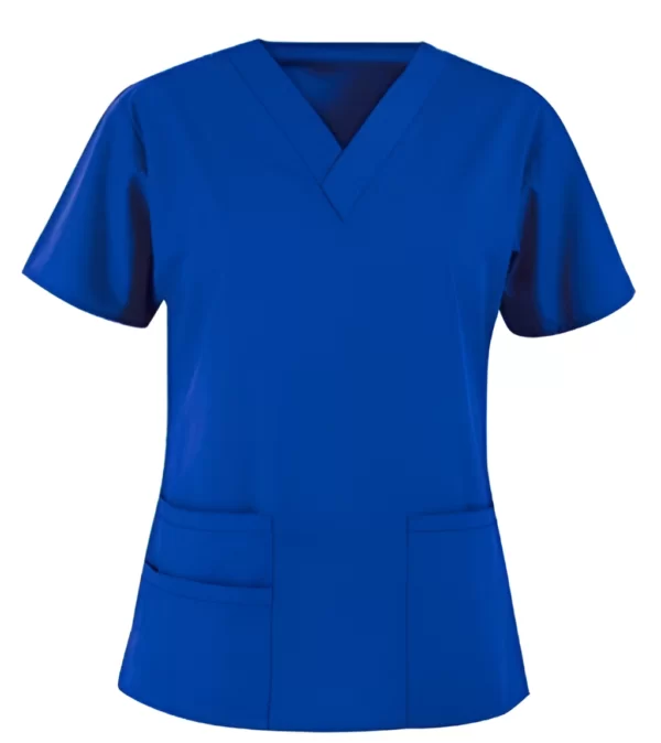 Microfiber Stretch Bravo Unisex V-Neck Scrub Top with 3 Pockets & Pencil Slot – Half Sleeve