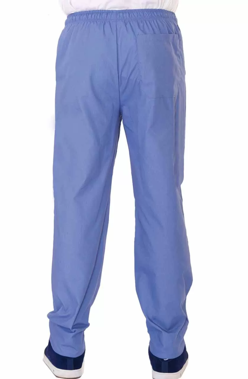 Stretchable Unisex Scrub Trouser with 3 Pocket with Elastic & Drawstring blue unisex scrub trousers with 3 pockets