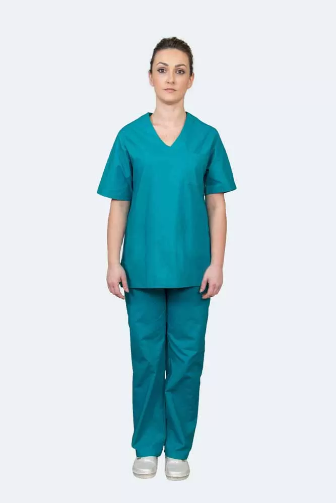Stretchable V-Neck Women`s Scrub Top with 1 pocket - solid half sleeve Stretchable V-Neck Women`s Scrub Top with 1 pocket - solid half sleeve