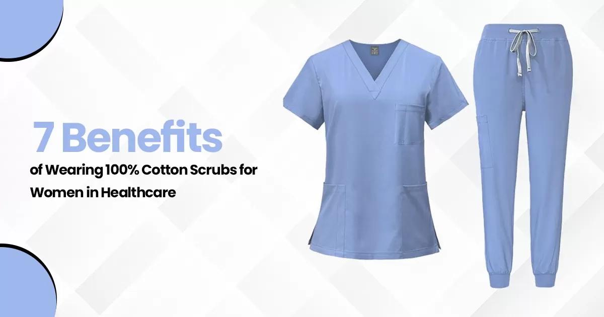 100% cotton scrubs for women